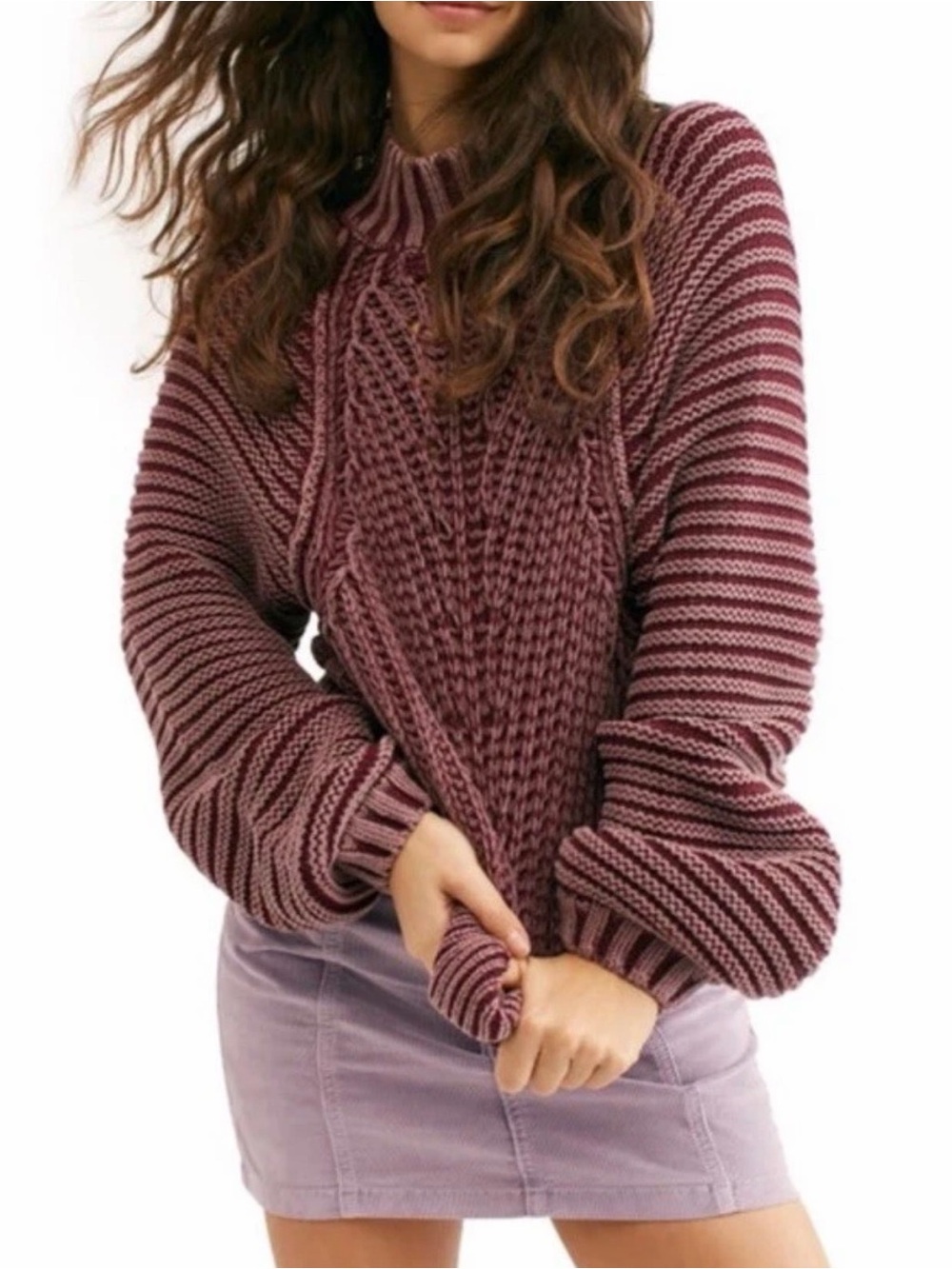 FREE PEOPLE Sweetheart Rib Chunky Mock Neck Sweater